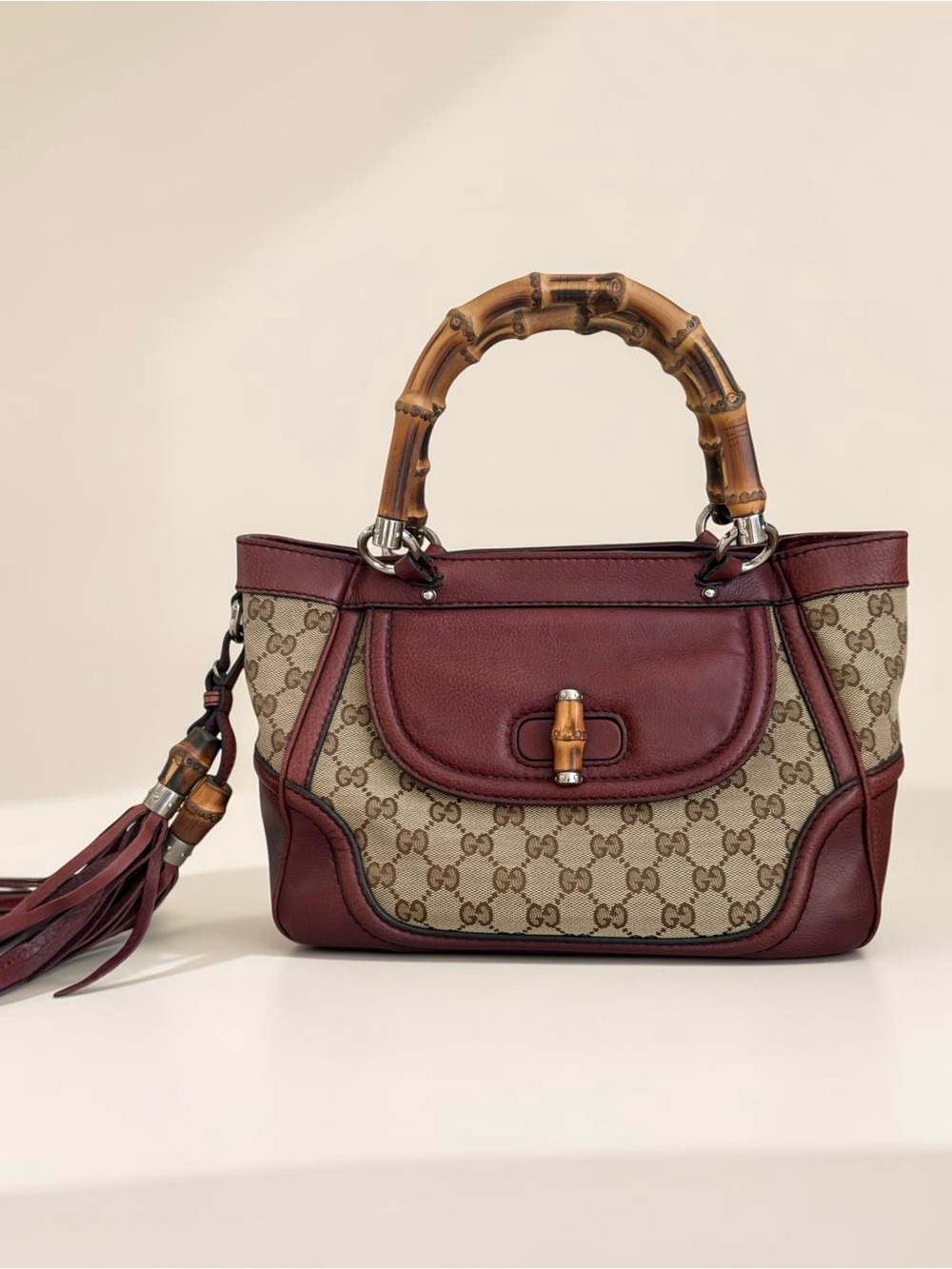 Gucci Tassel Bamboo Bar Mini Tote Bag